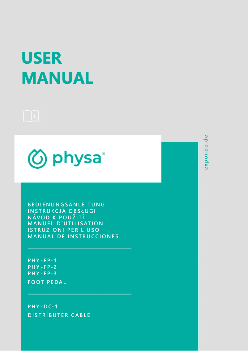 Page n°1 - Manuel utilisateur Physa PHY-FP-2