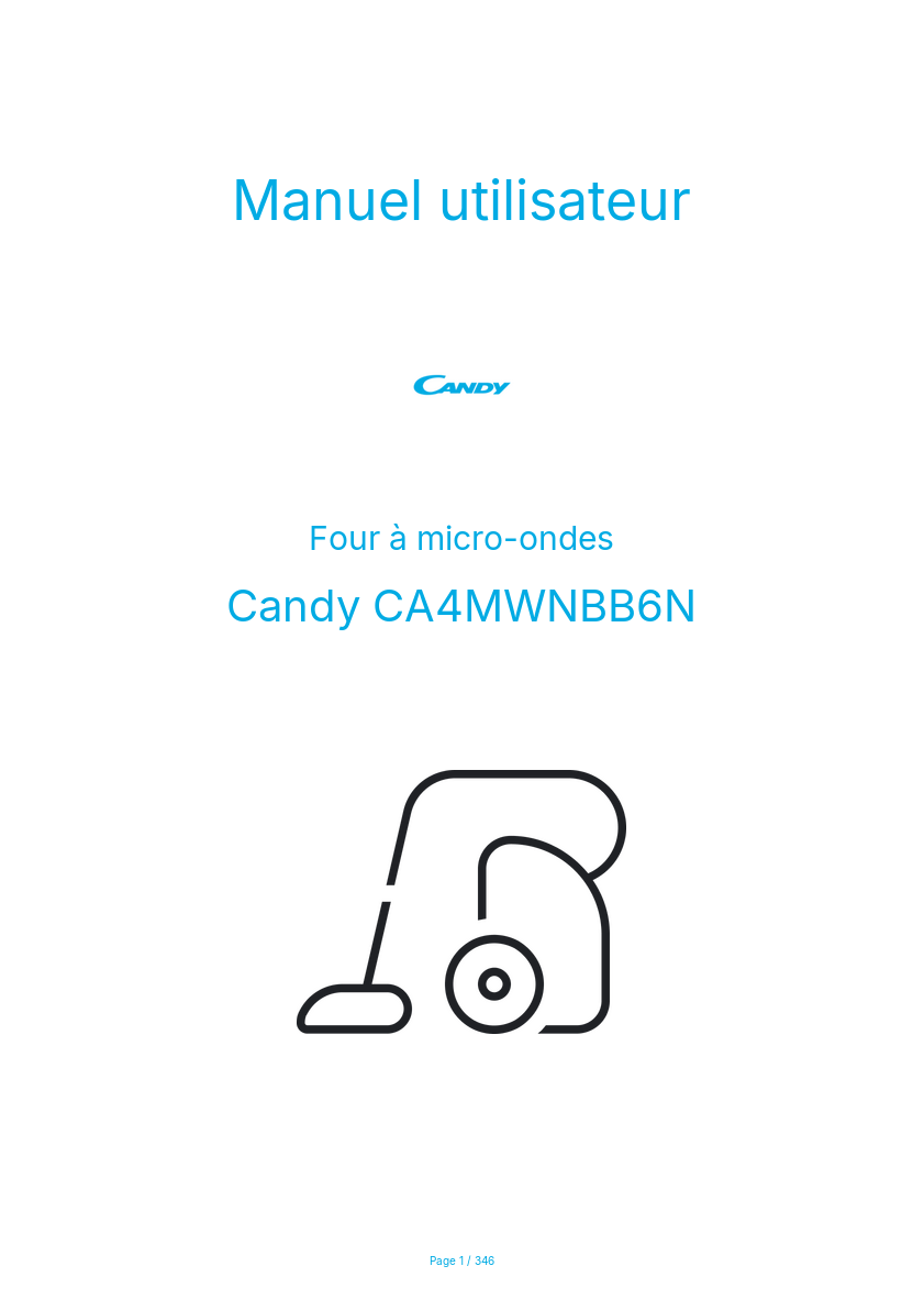 Page n°1 - Manuel utilisateur Candy CA4MWNBB6N