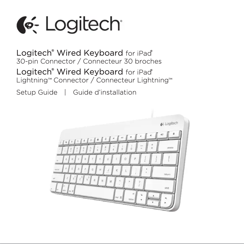 Page 1 de la notice Manuel utilisateur Logitech Wired Keyboard iPad