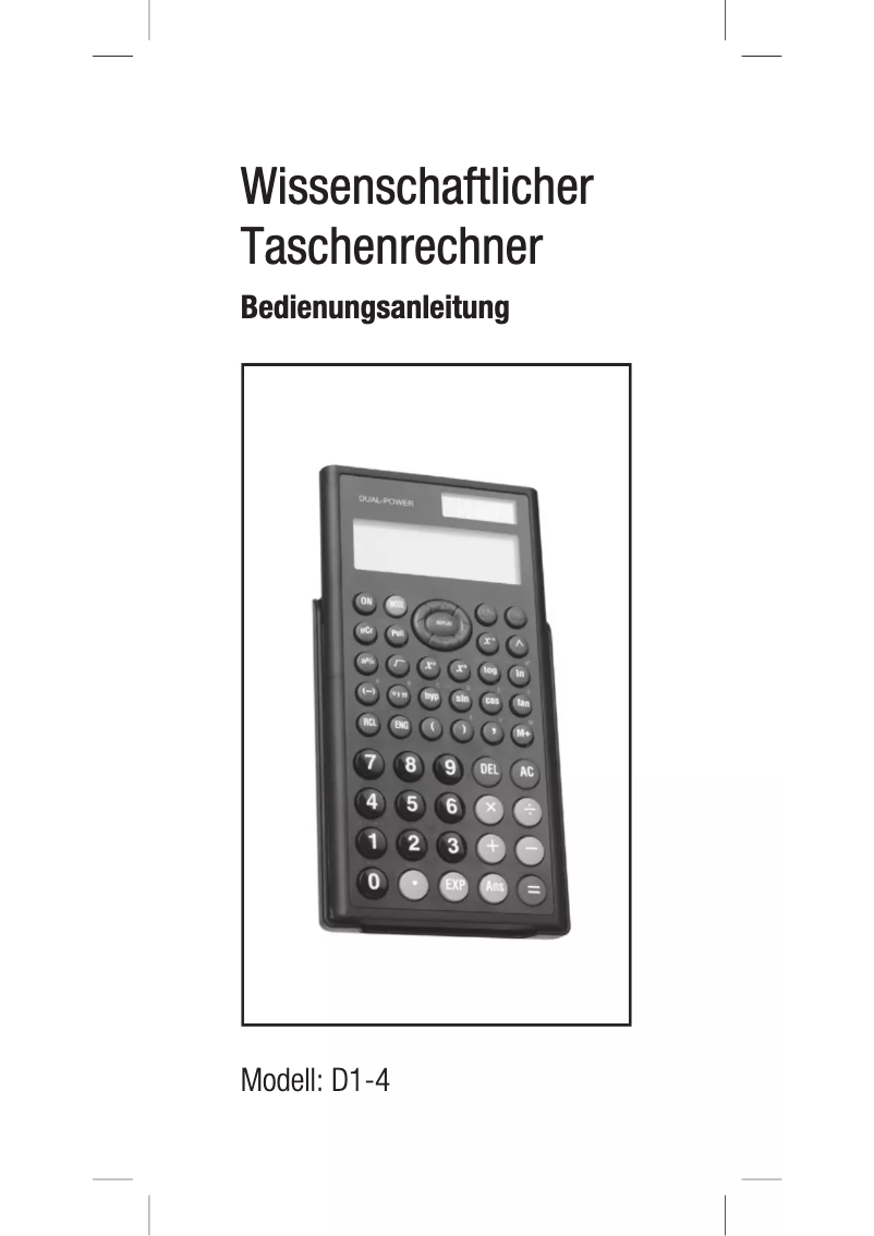 Image de la première page du manuel de l'appareil D1-4