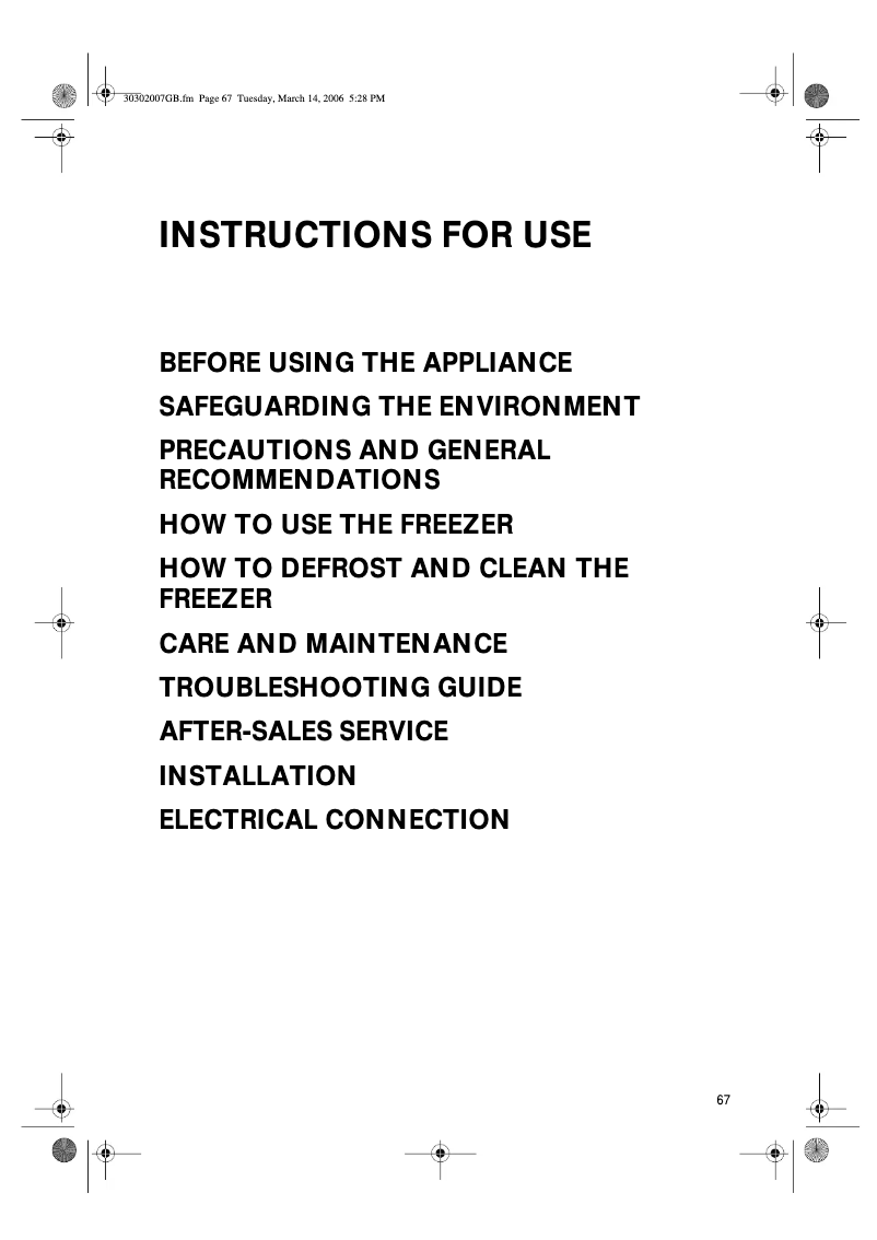Page 1 de la notice Manuel utilisateur Whirlpool AFG 8054