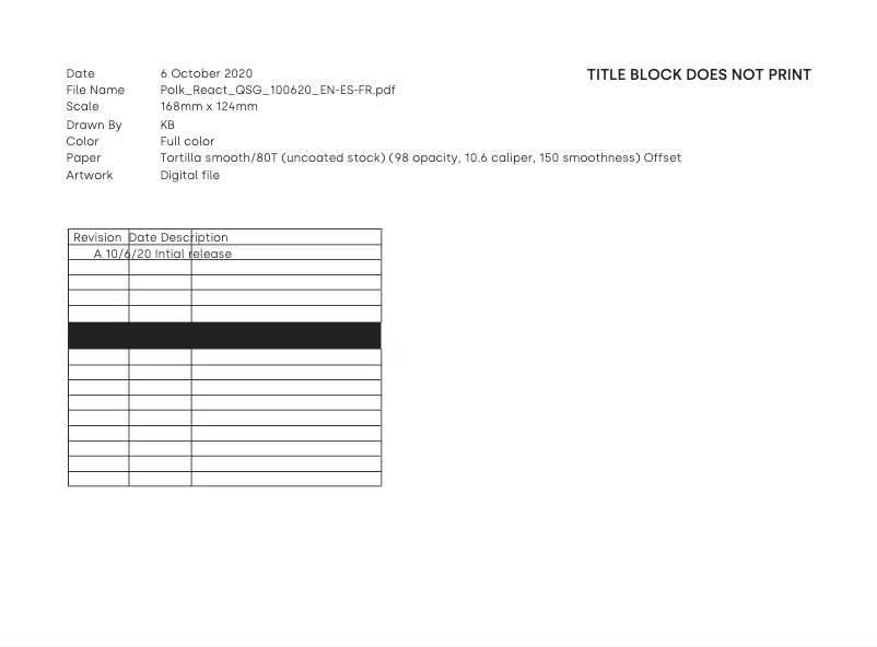 Page 1 de la notice Guide de démarrage rapide Polk REACT Sound Bar
