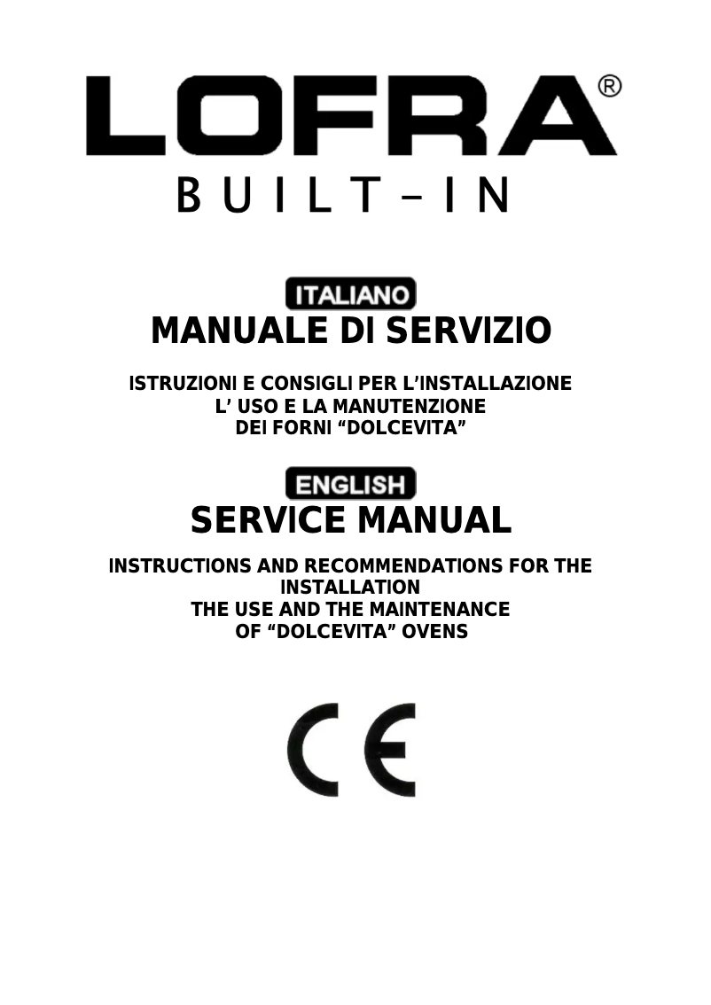 Page n°1 - Manuel utilisateur Lofra FRBI69EE/A
