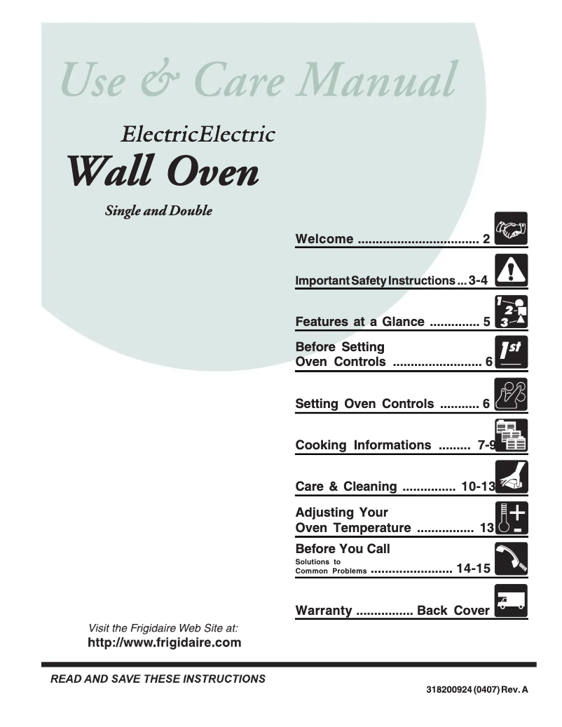 Page 1 de la notice Manuel utilisateur Frigidaire PLEB27S9DC