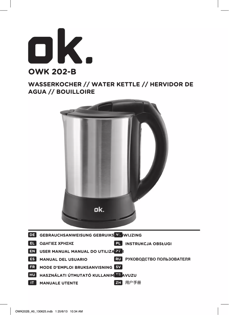 Image de la première page du manuel de l'appareil OWK 202-B