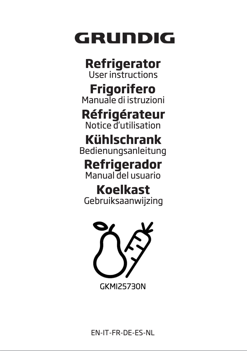 Page n°1 - Manuel utilisateur Grundig GKMI25730N