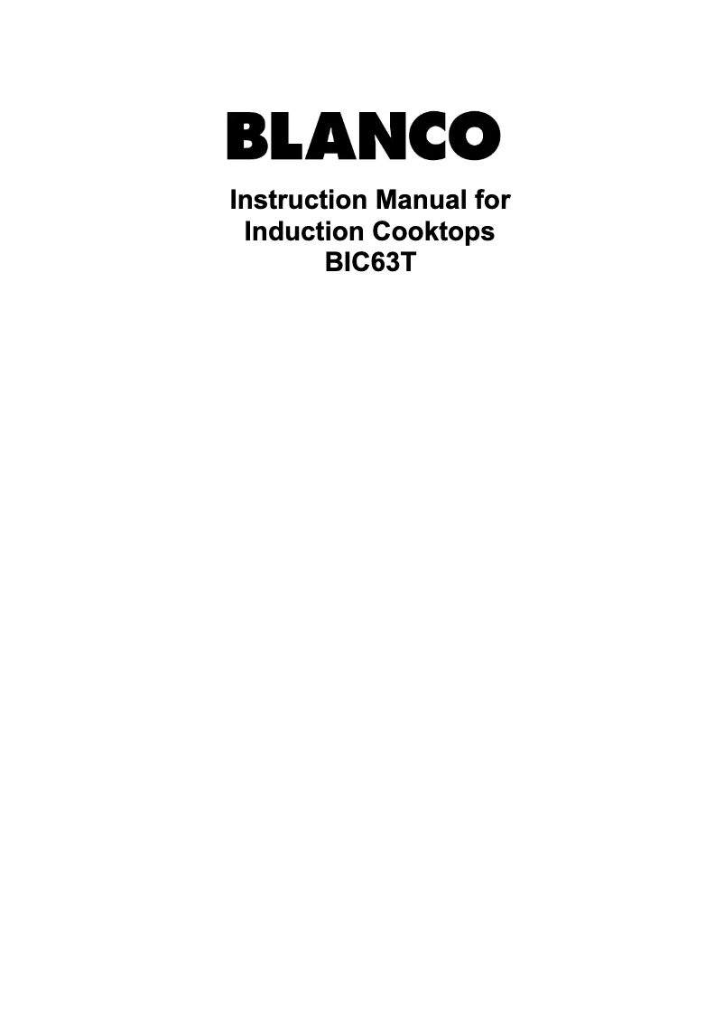 Page n°1 - Manuel utilisateur BLANCO BUC63T