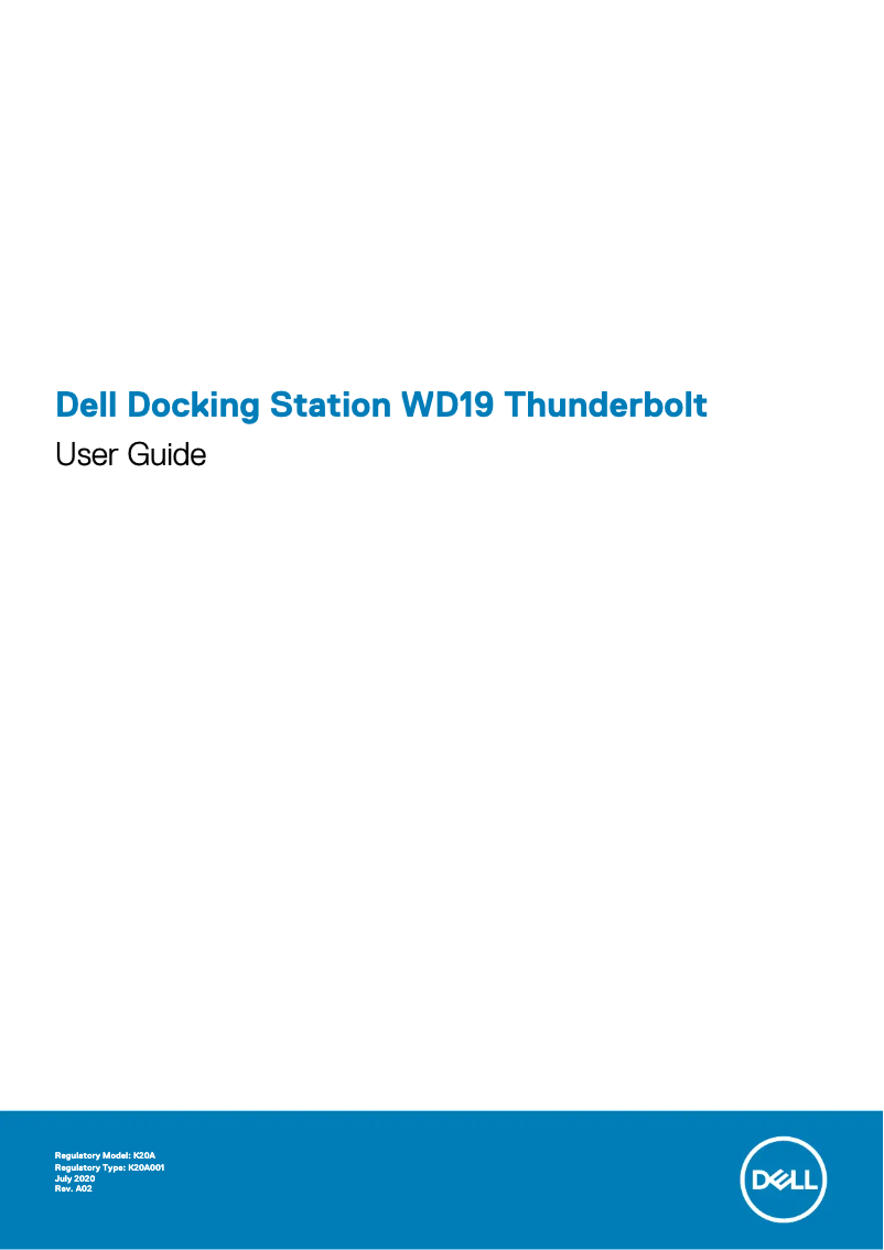 Page 1 de la notice Manuel utilisateur Dell WD19TB