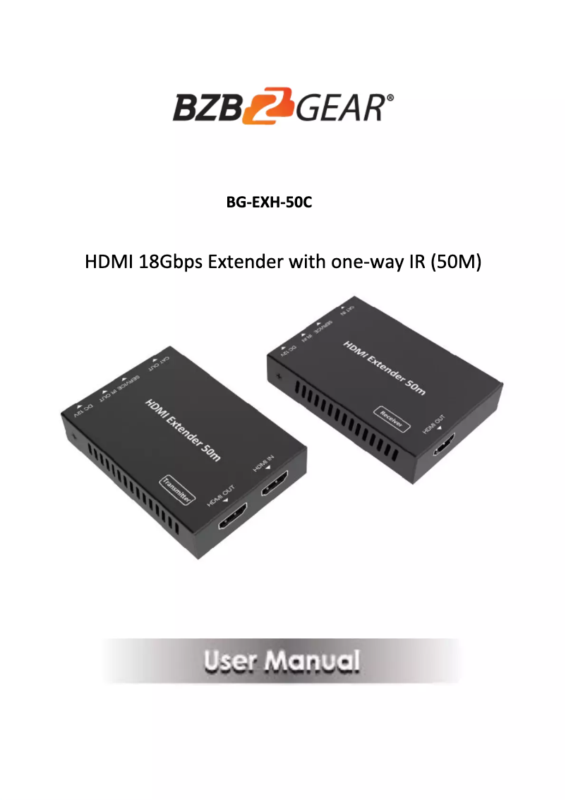 Page 1 de la notice Manuel utilisateur BZBGear EXH-50C