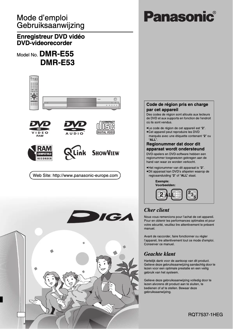 Page n°1 - Manuel utilisateur Panasonic DMR-E55