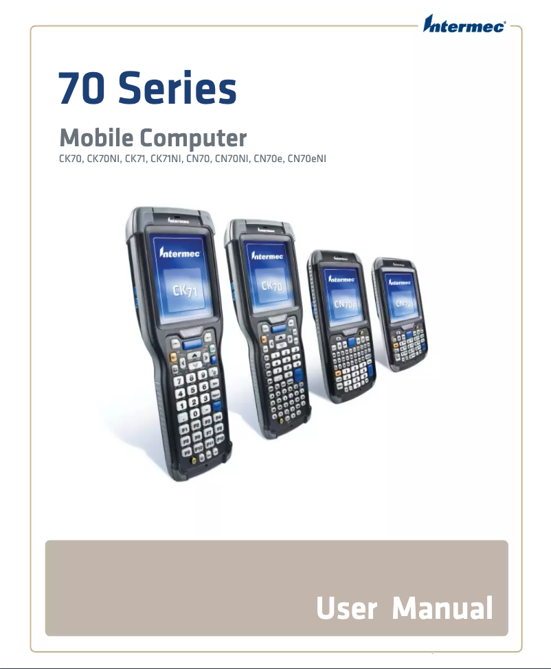 Page n°1 - Manuel utilisateur Intermec CN70eNI