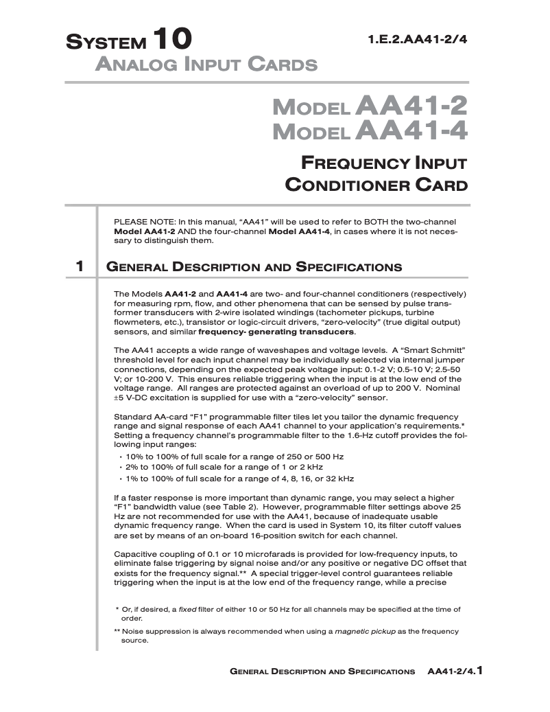 Page 1 de la notice Manuel utilisateur Daytronic AA41-2F010