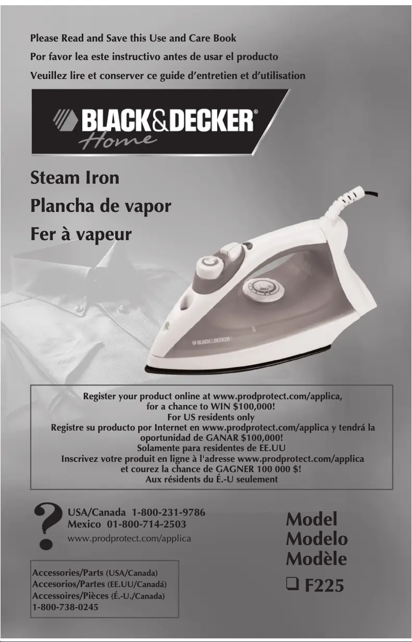 Page 1 de la notice Manuel utilisateur Black & Decker F225