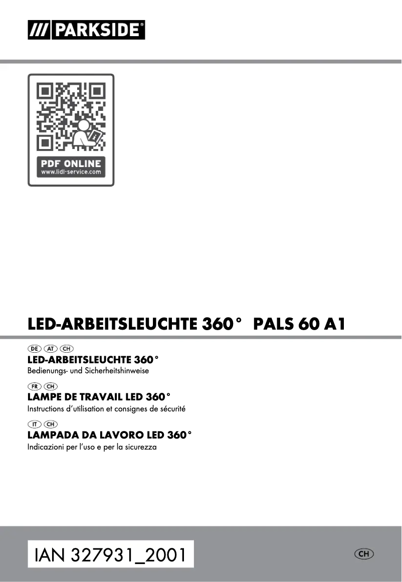 Page 1 de la notice Manuel utilisateur Parkside PALS 60 A1