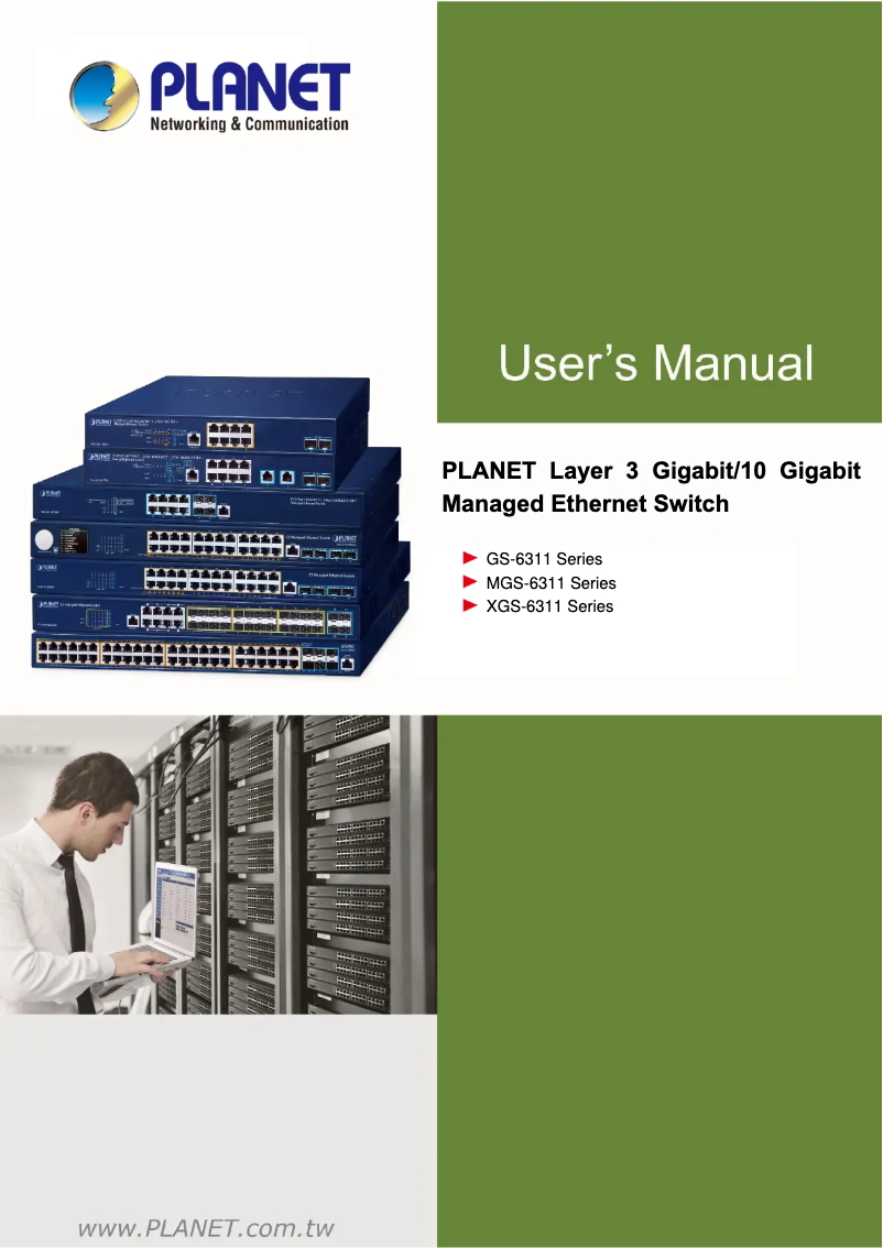 Page 1 de la notice Manuel utilisateur Planet GS-6311-24T4X
