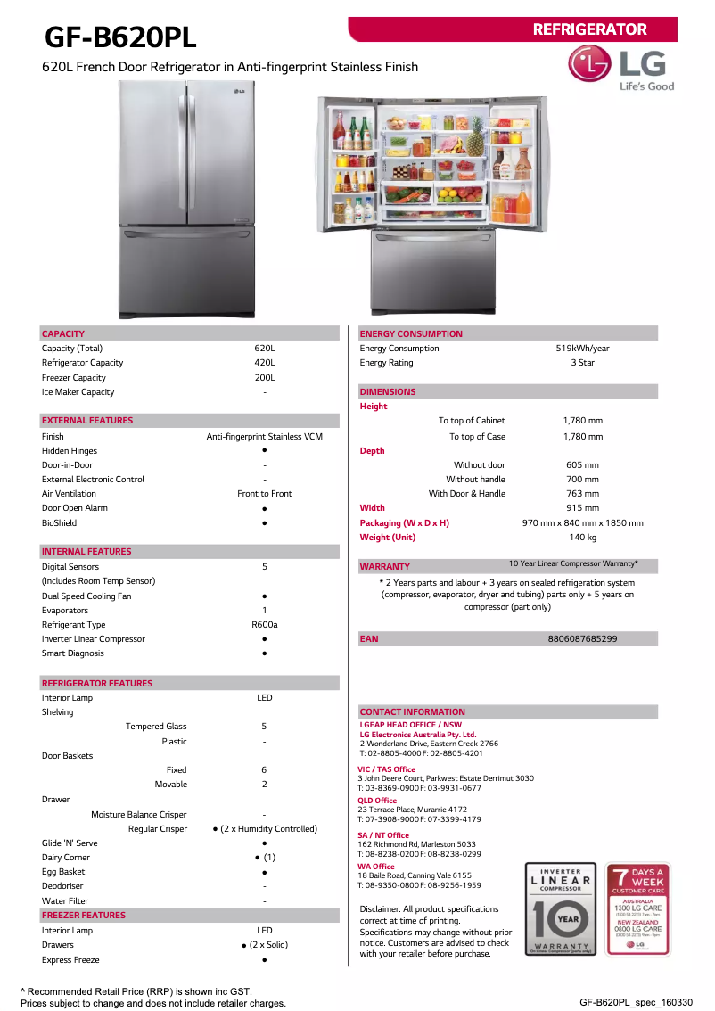 Image de la première page du manuel de l'appareil GF-B620PL