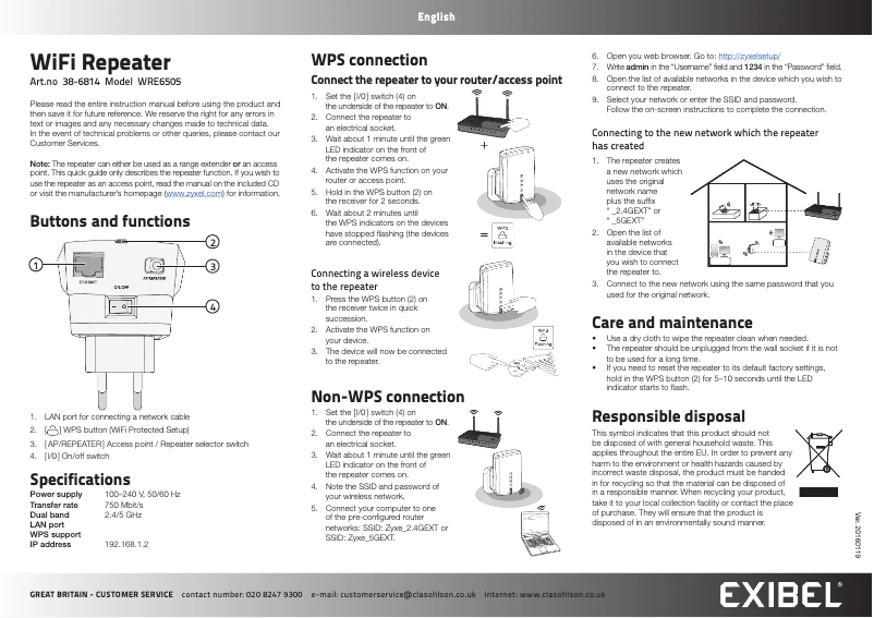Image de la première page du manuel de l'appareil WRE6505