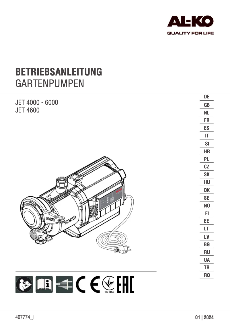 Page n°1 - Manuel utilisateur AL-KO Jet 5000 Comfort