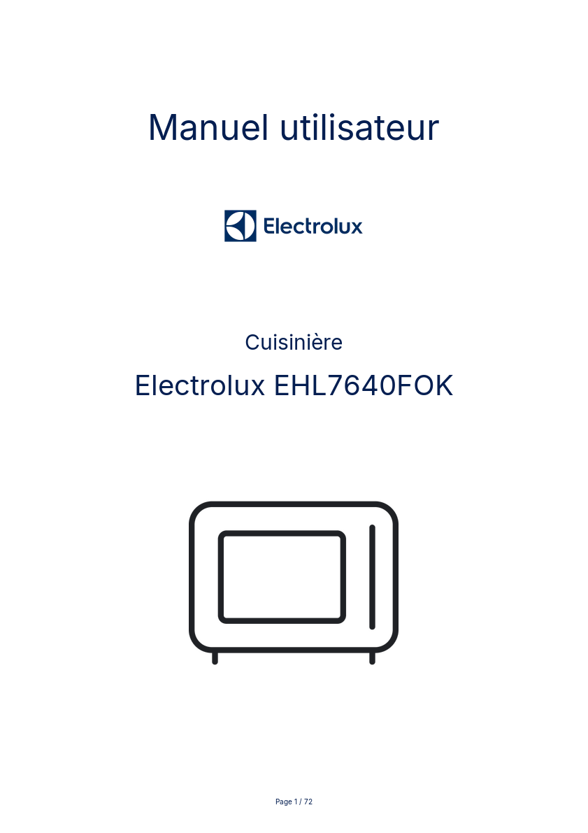 Image de la première page du manuel de l'appareil EHL7640FOK