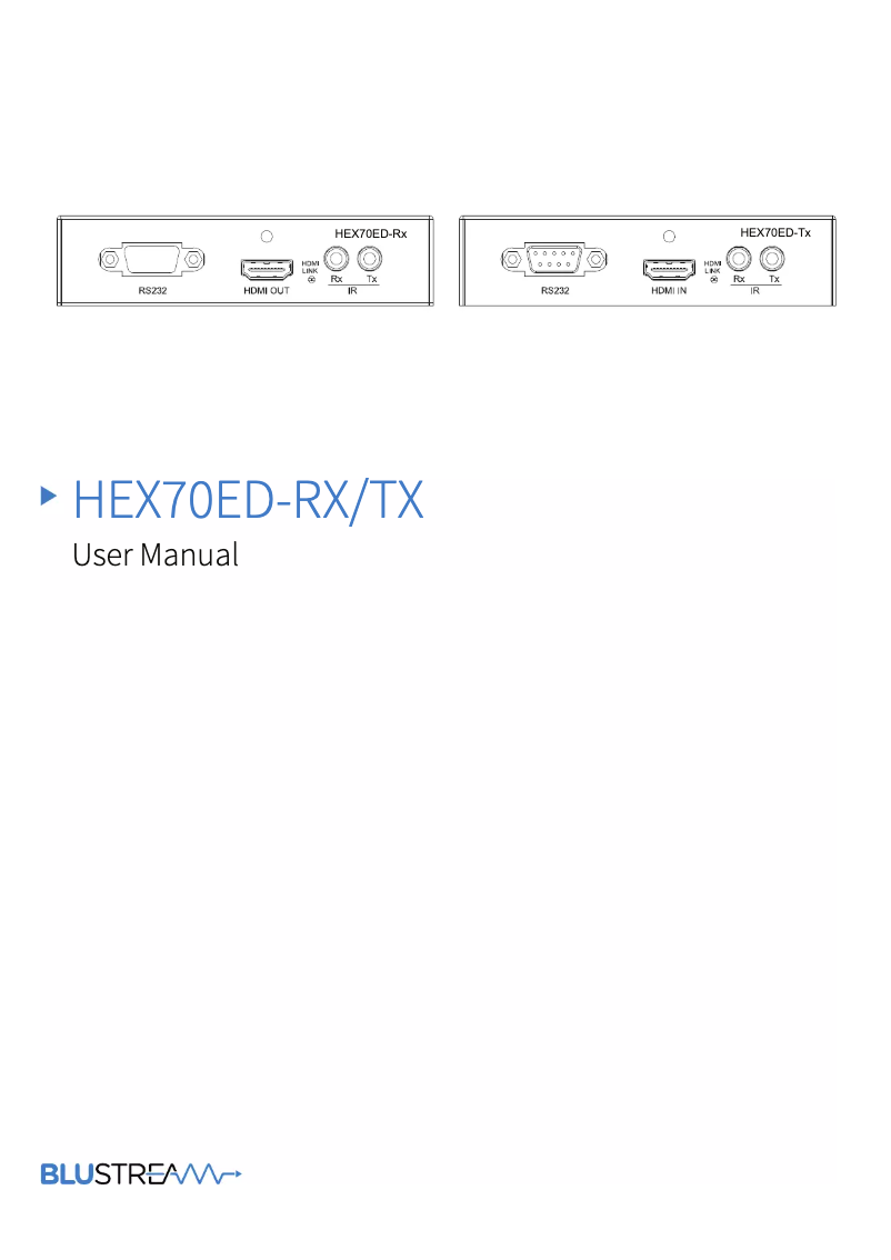 Page n°1 - Manuel utilisateur Blustream HEX70ED-RX