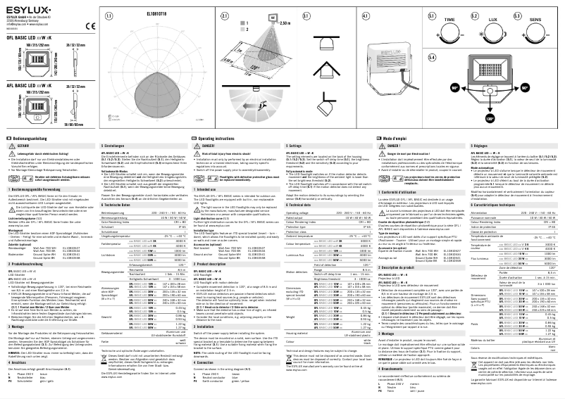 Image de la première page du manuel de l'appareil Basic OFL TR 1000 830 WH