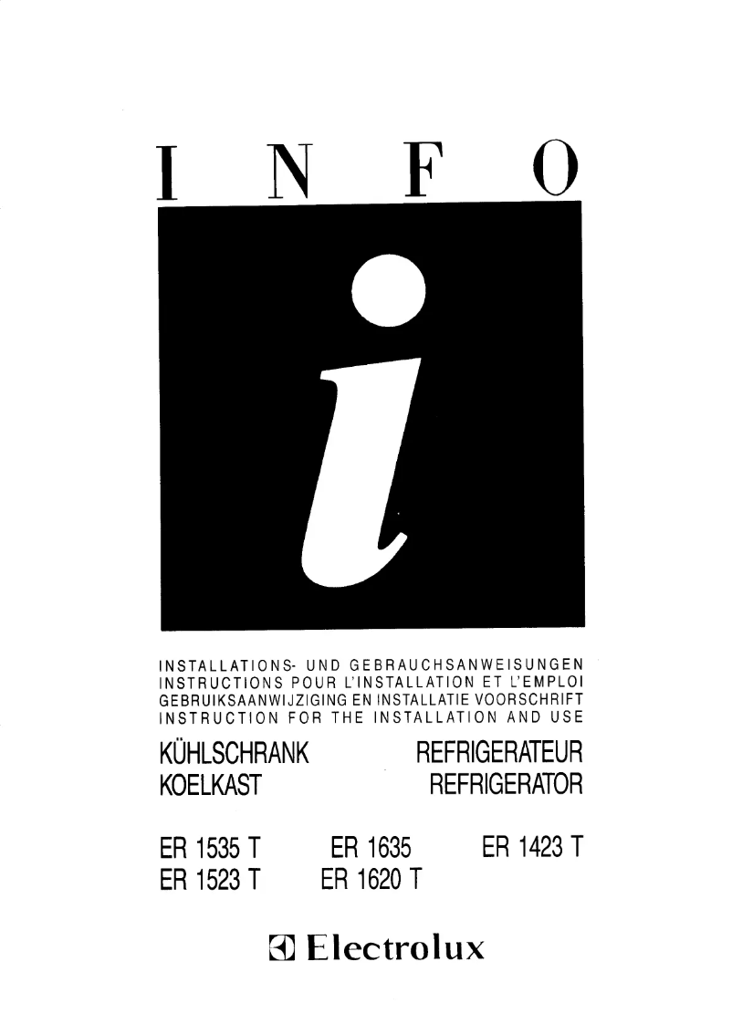 Page n°1 - Manuel utilisateur Electrolux ER 1535 T