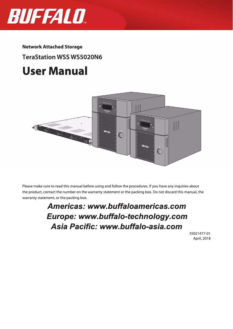 Page 1 de la notice Manuel utilisateur Buffalo TeraStation WS5420DN