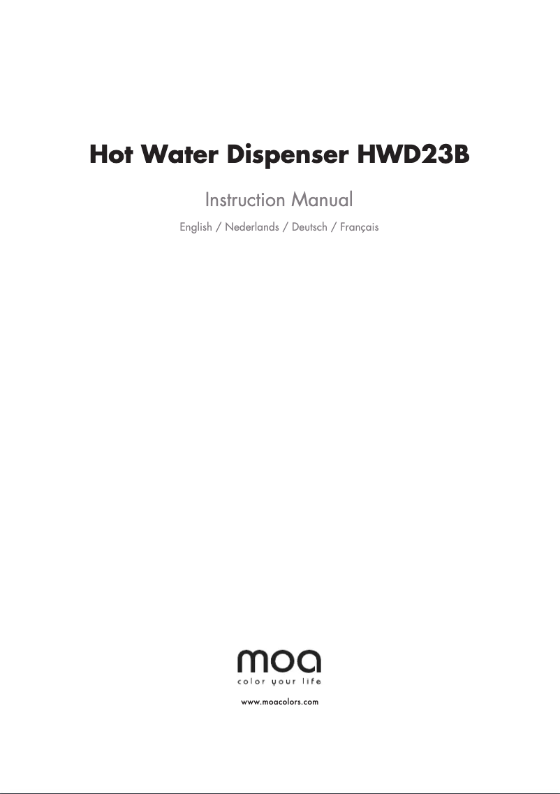 Page 1 de la notice Manuel utilisateur Moa HWD23B