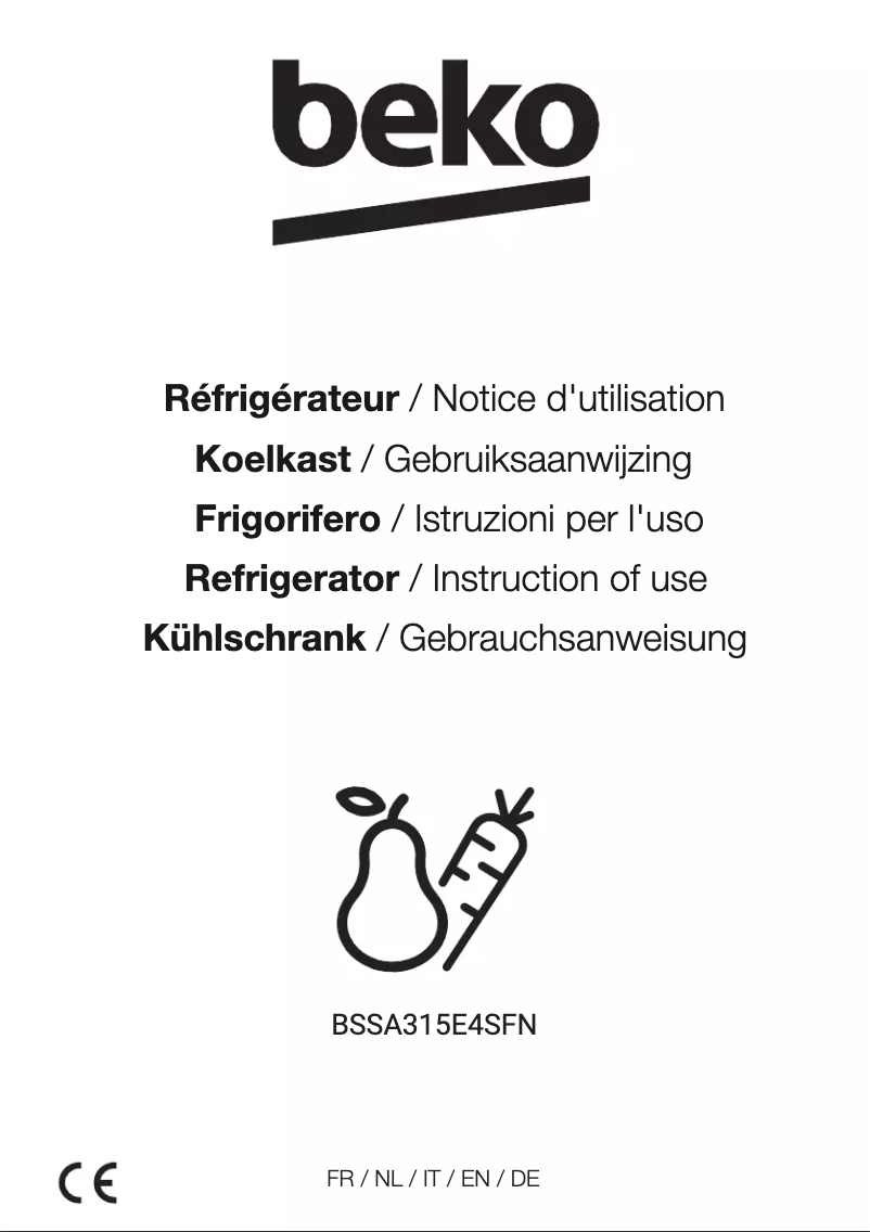 Image de la première page du manuel de l'appareil BSSA315E4SFN