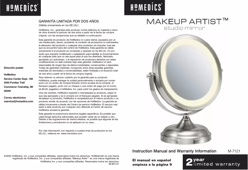 Imagen de la primera página del manual del dispositivo M-7121