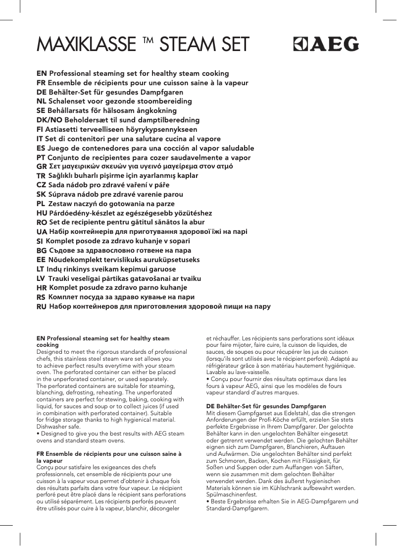 Page n°1 - Manuel utilisateur Electrolux A9OZS10