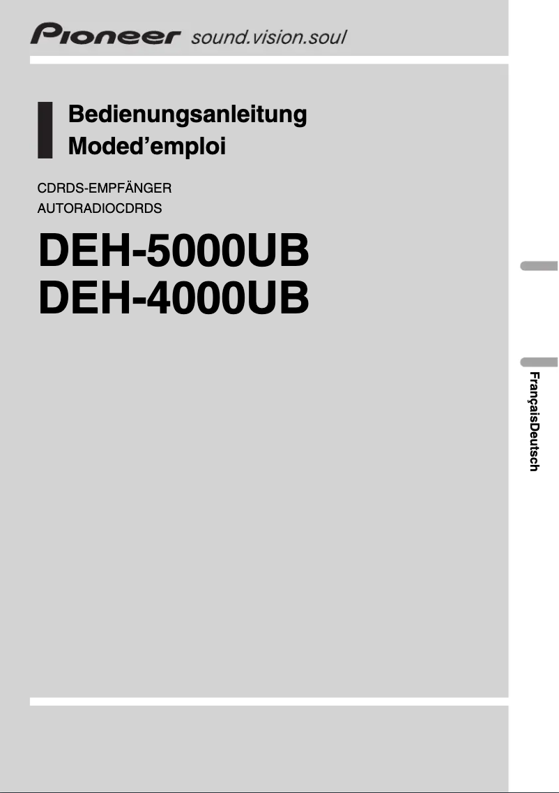 Image de la première page du manuel de l'appareil DEH-4000UB