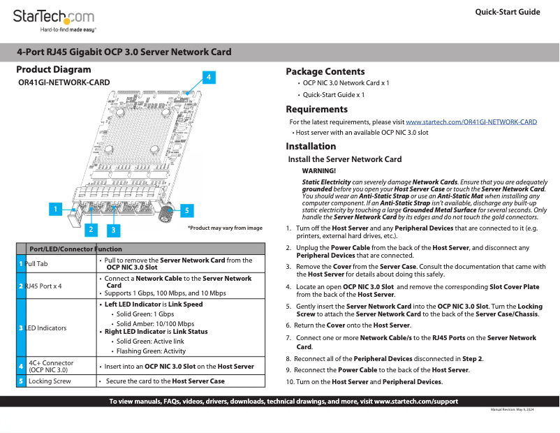 Image de la première page du manuel de l'appareil OR41GI-NETWORK-CARD