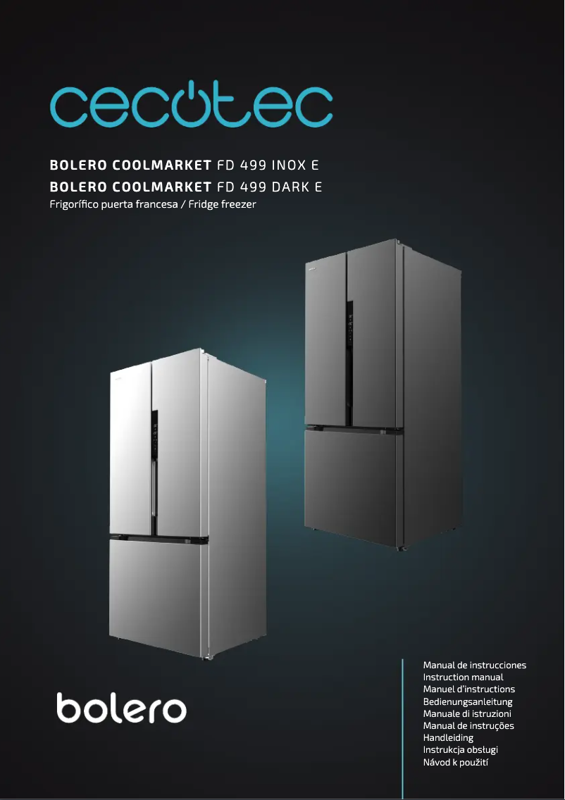 Page 1 de la notice Manuel utilisateur Cecotec Bolero CoolMarket FD 499 E