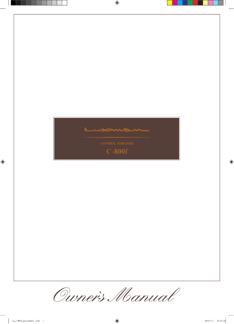 Image de la première page du manuel de l'appareil C-800f