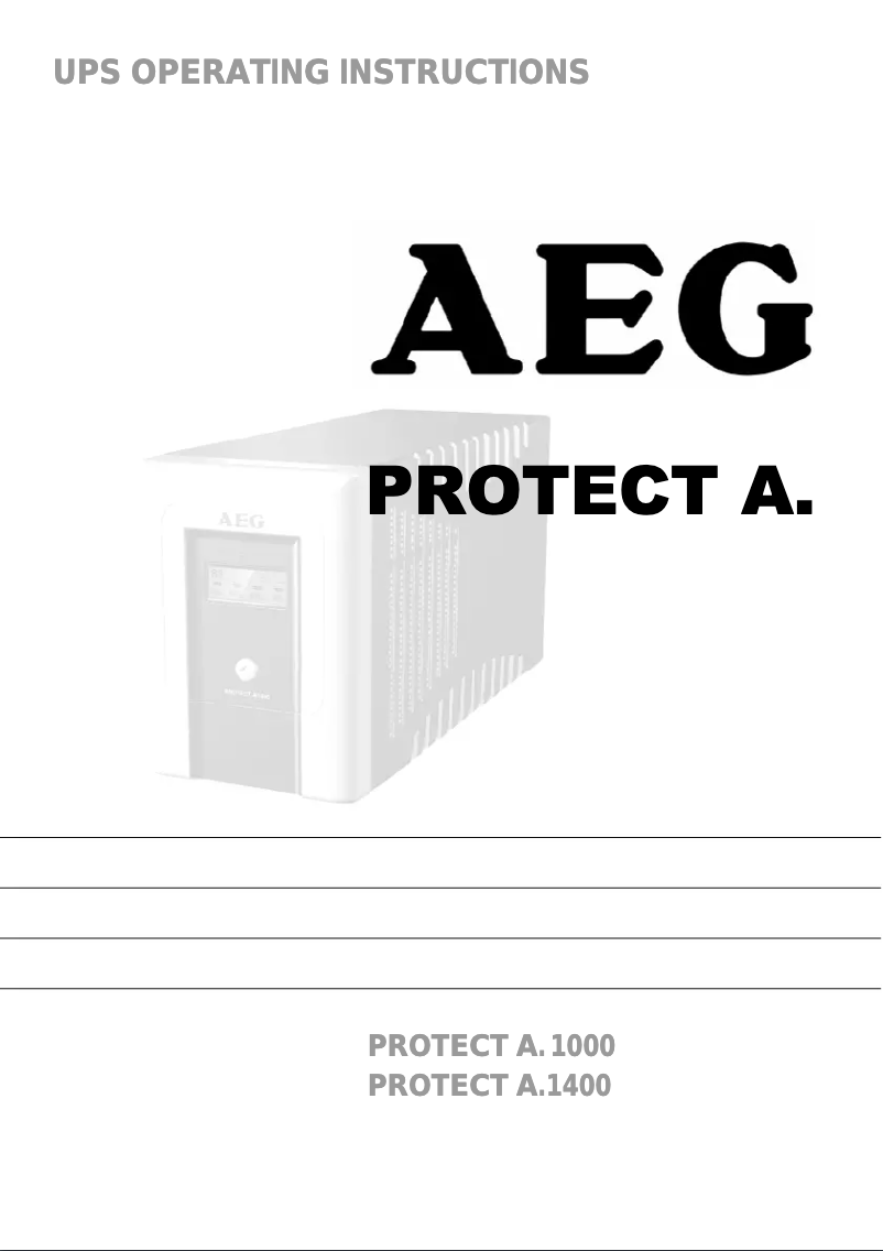 Page 1 de la notice Manuel utilisateur AEG Protect A. 700 VA