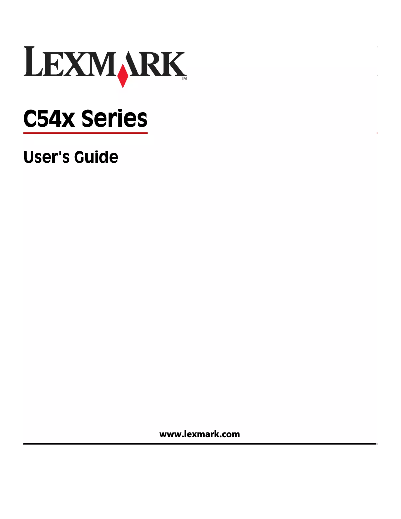 Page 1 de la notice Manuel utilisateur Lexmark C544DTN