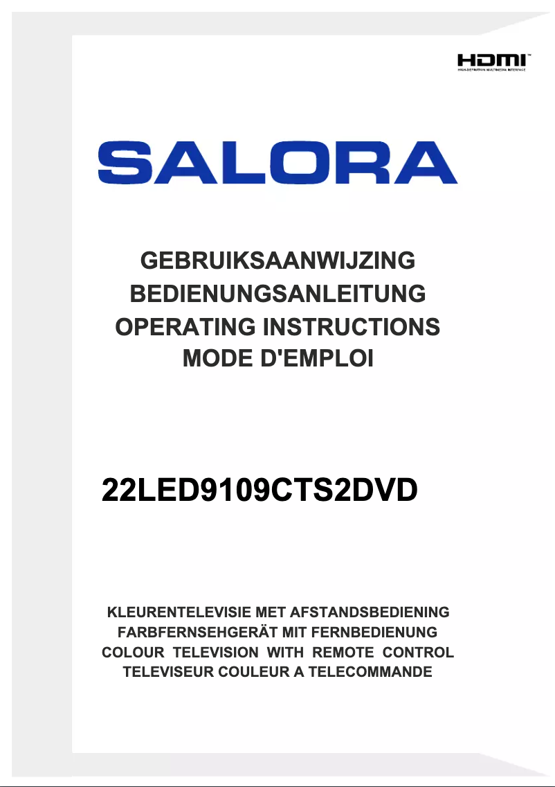 Page n°1 - Manuel utilisateur Salora 9100 series 22LED9109CTS2DVD
