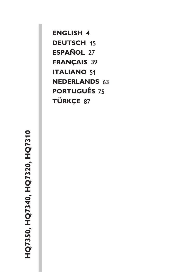 Image de la première page du manuel de l'appareil 7000 Series HQ7310
