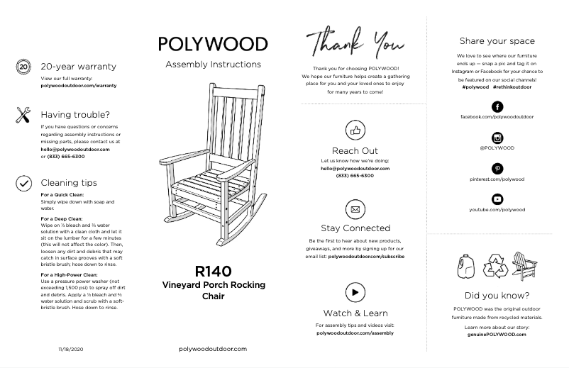 Page 1 of the manual User Manual POLYWOOD R140