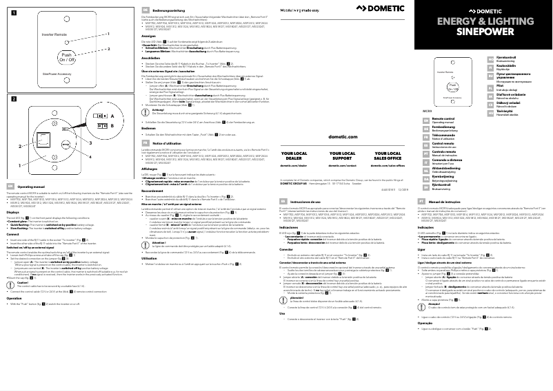 Página 1 del manual Manual de usuario Dometic SinePower MCR9