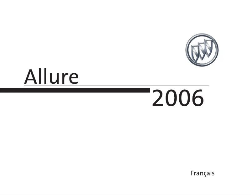 Page 1 de la notice Manuel utilisateur Buick Allure (2006)