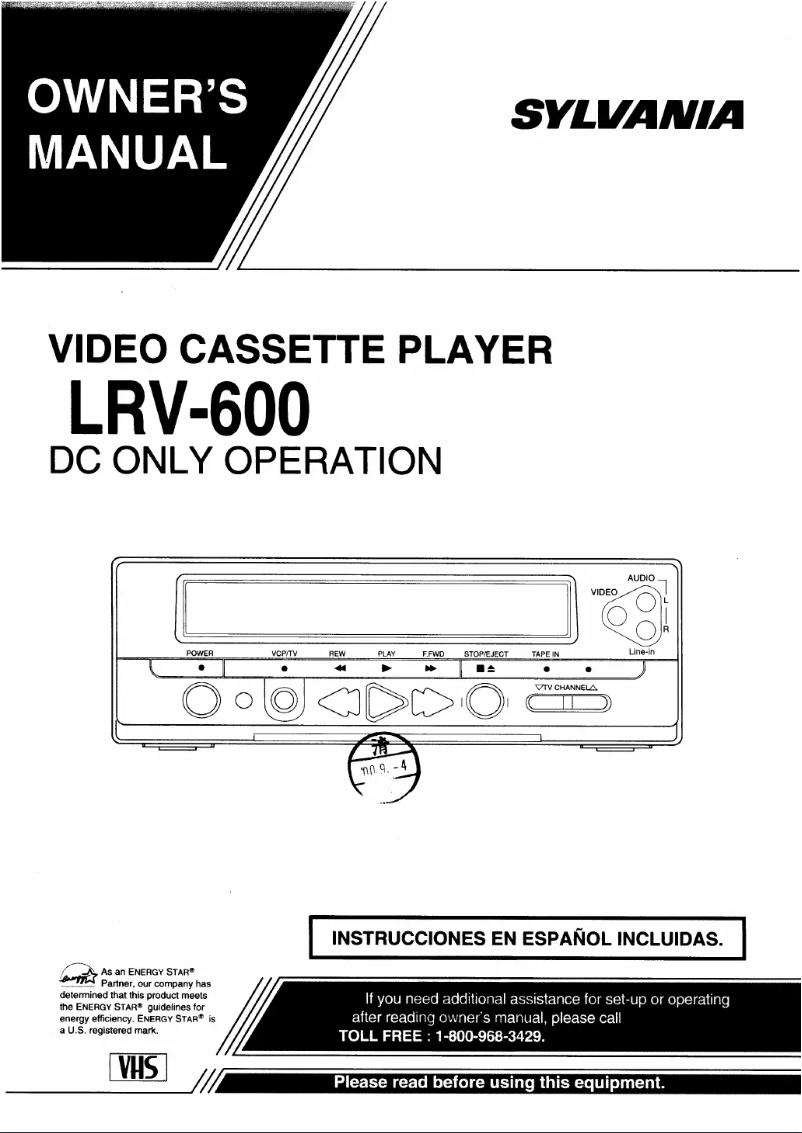 Image de la première page du manuel de l'appareil LRV600