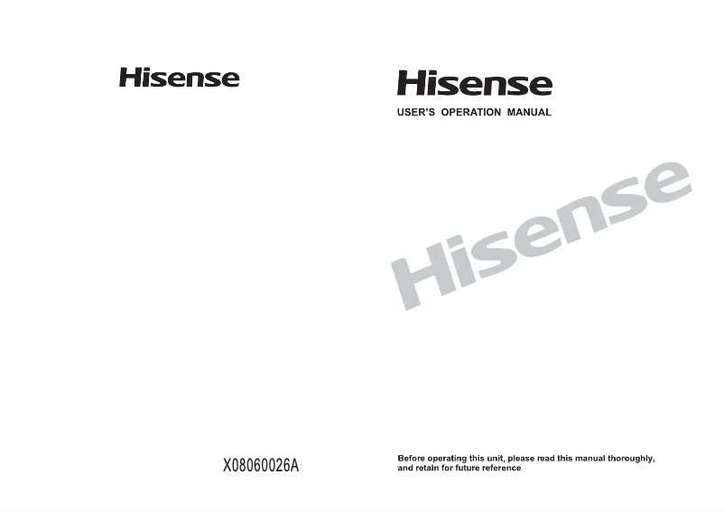 Page 1 de la notice Manuel utilisateur Hisense WFP1014V