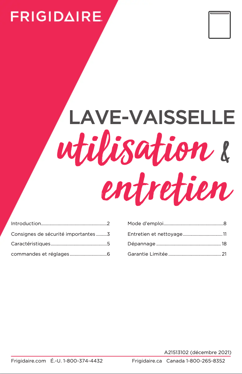 Page n°1 - Manuel utilisateur Frigidaire GDPP4515AF