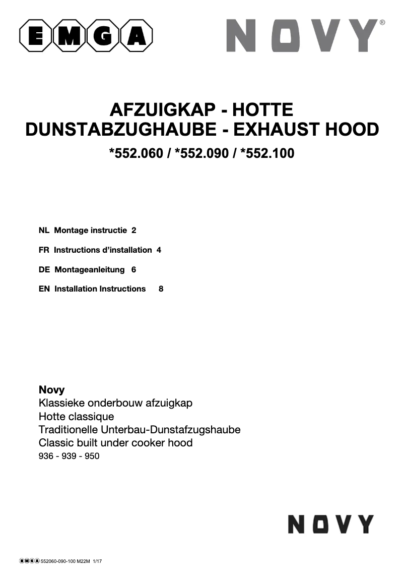 Page 1 de la notice Manuel utilisateur Novy 552100