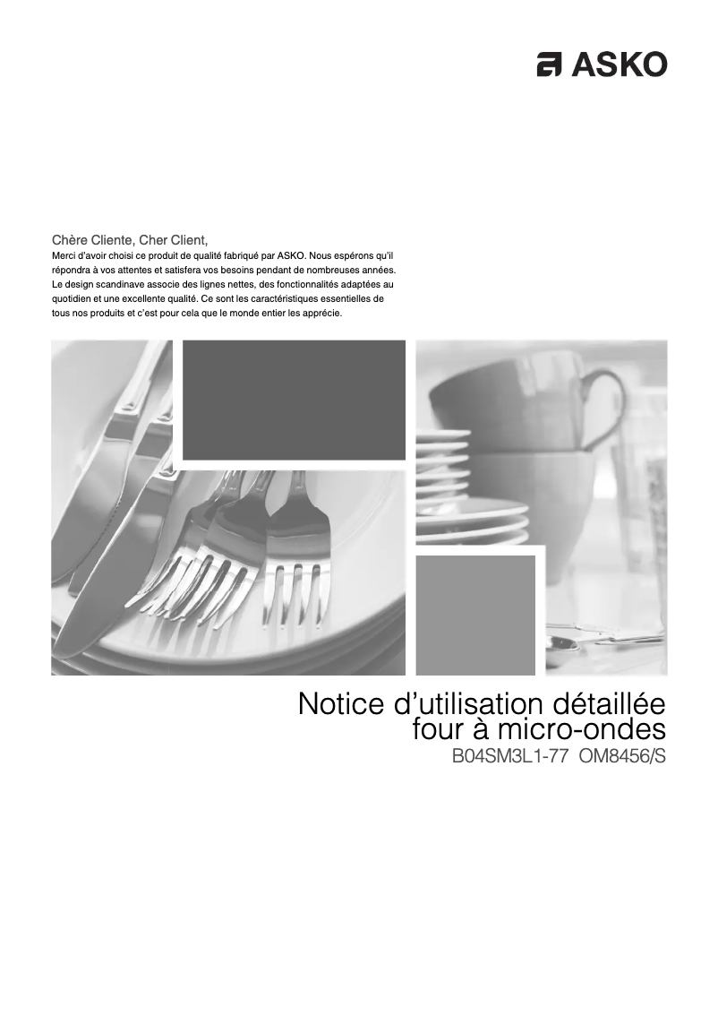 Page n°1 - Mode d'emploi Asko OM8456S