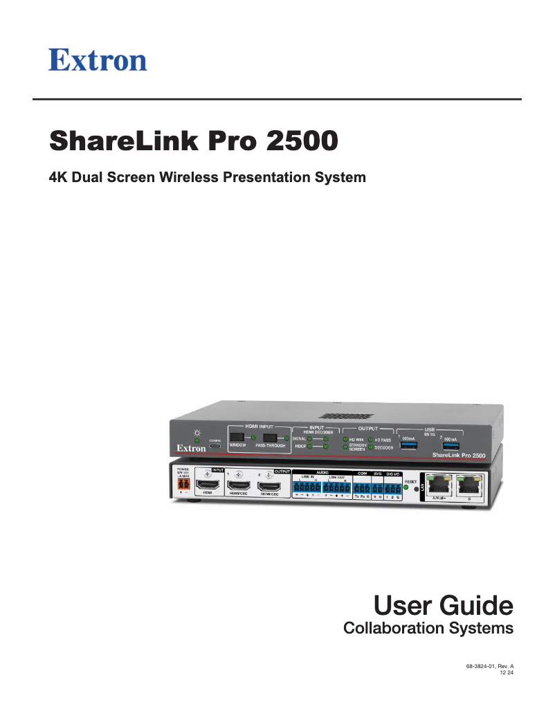 Image de la première page du manuel de l'appareil ShareLink Pro 2500