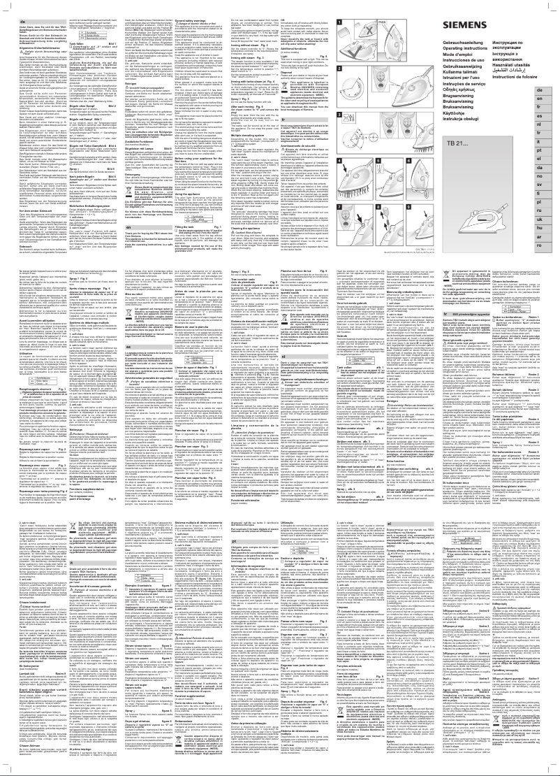 Page n°1 - Manuel utilisateur Siemens Tb 21573