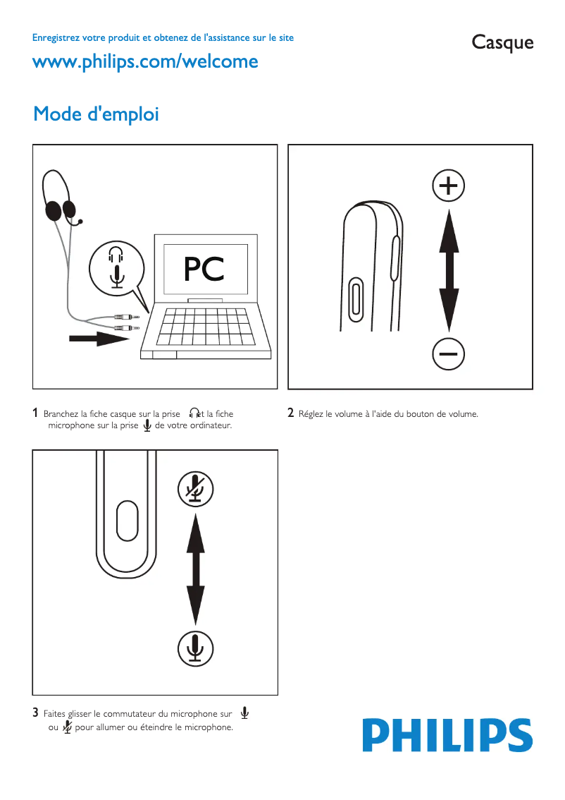 Page n°1 - Mode d'emploi Philips SHM7410U